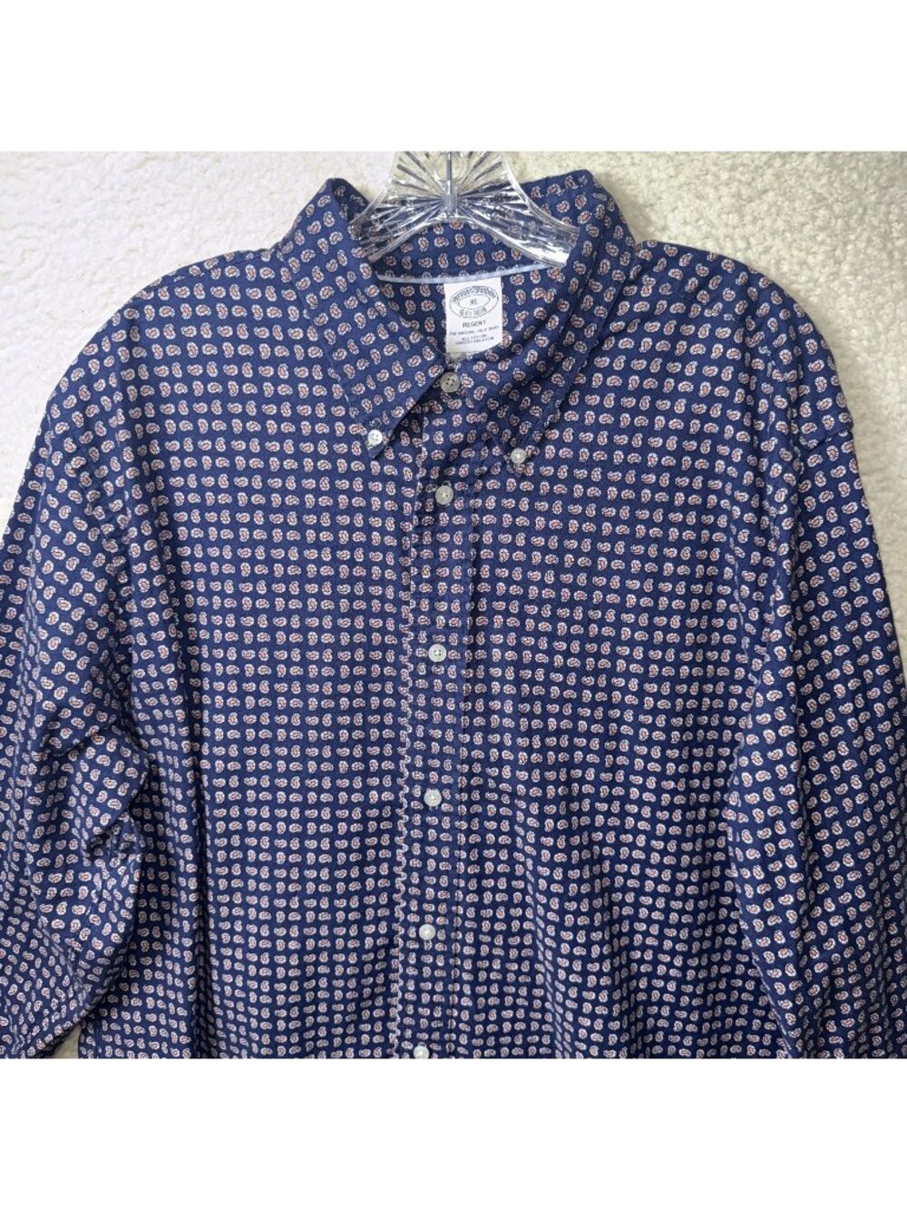 Brooks Brothers Regent XL Navy Paisley Button-Down Shirt 100% Cotton